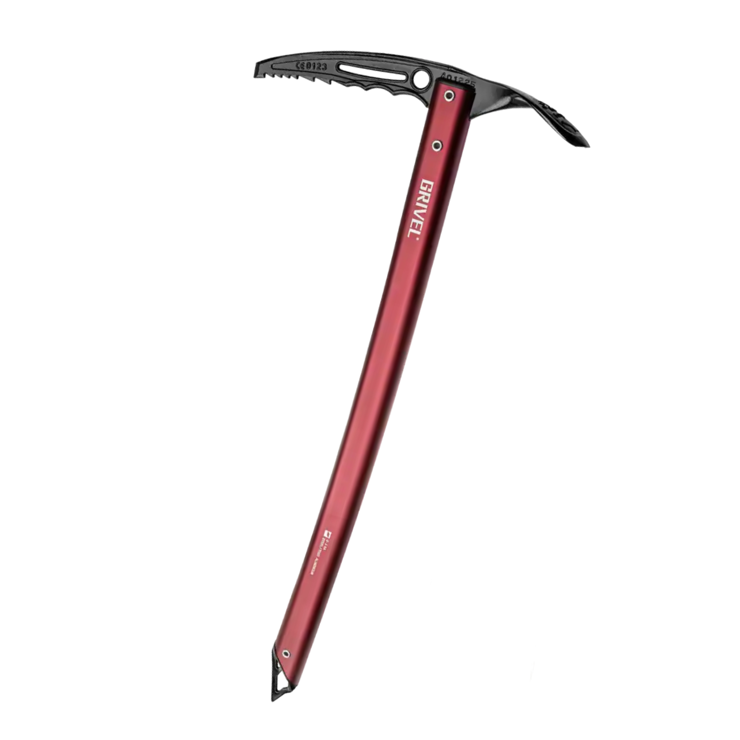 A red and black ice axe with a textured metal shaft and black blade, featuring the brand name 'BAILI' printed in white on the shaft, set against a plain white background.
