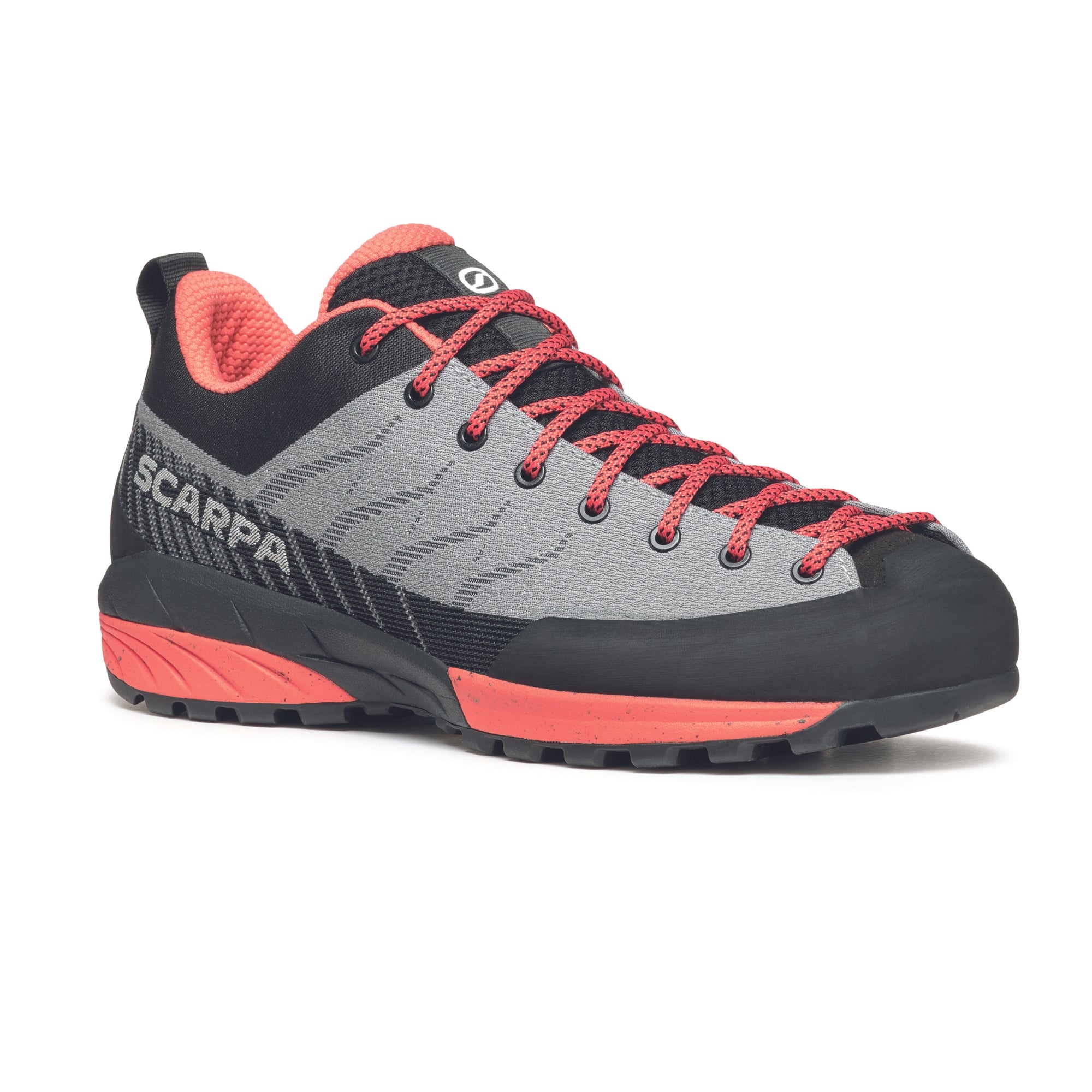Scarpa Mescalito Planet Womens approach shoes in light grey coral colour