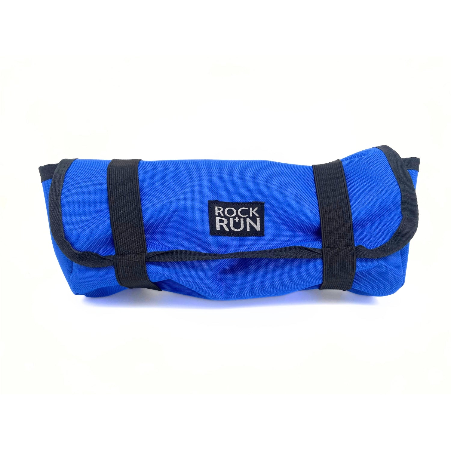 blue roll up crampon bag in blue on a white background