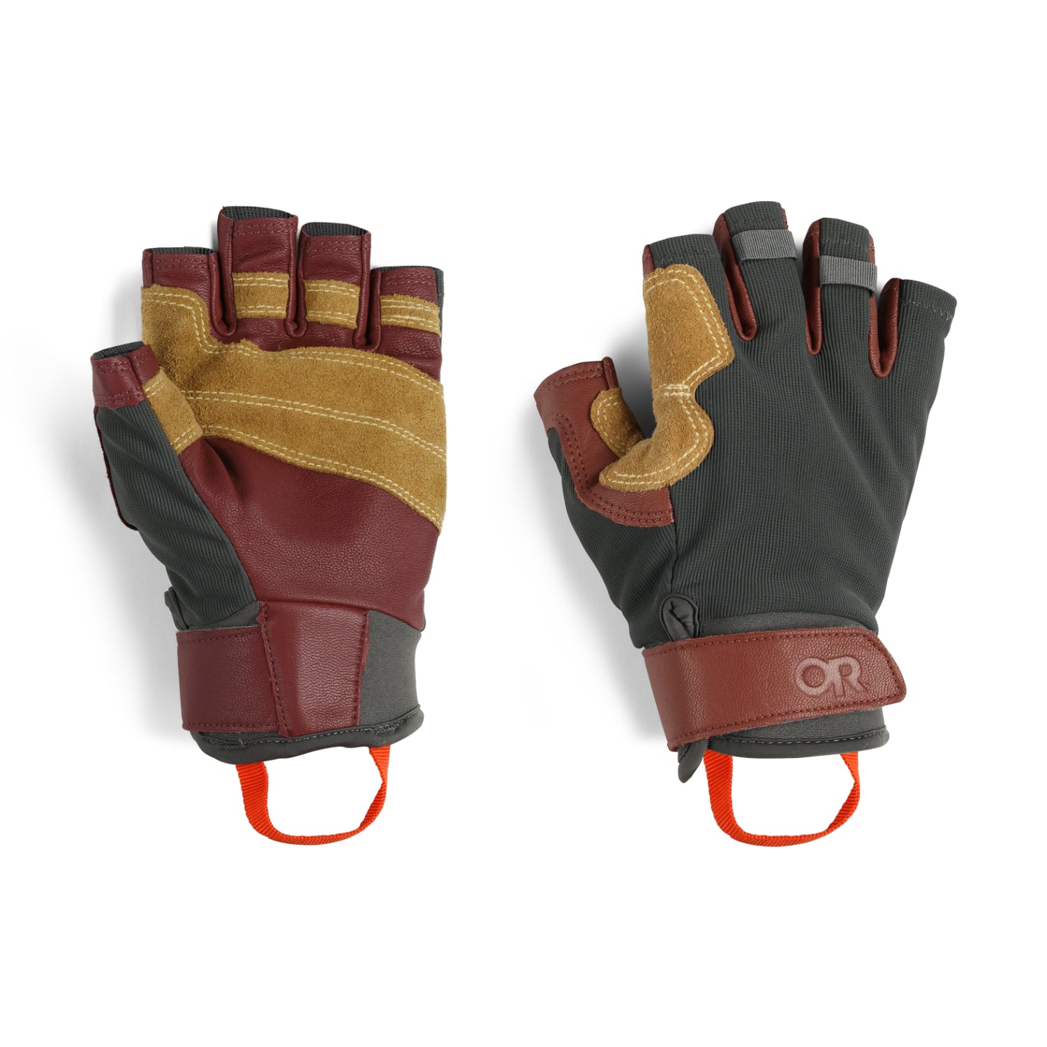 Outdoor Research Fossil Rock Belay Gloves in charcoal brick