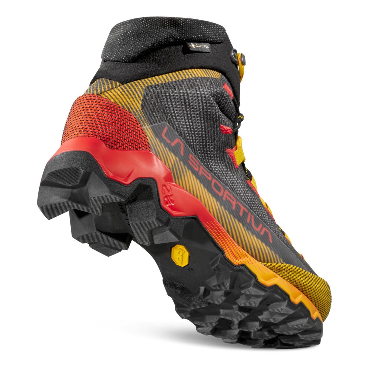 La Sportiva Aequilibrium Hike GTX - Mens in carbon yellow colour showing the double heel