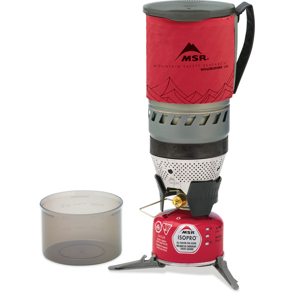 MSR WindBurner 1.0L camping Stove System shown stacked