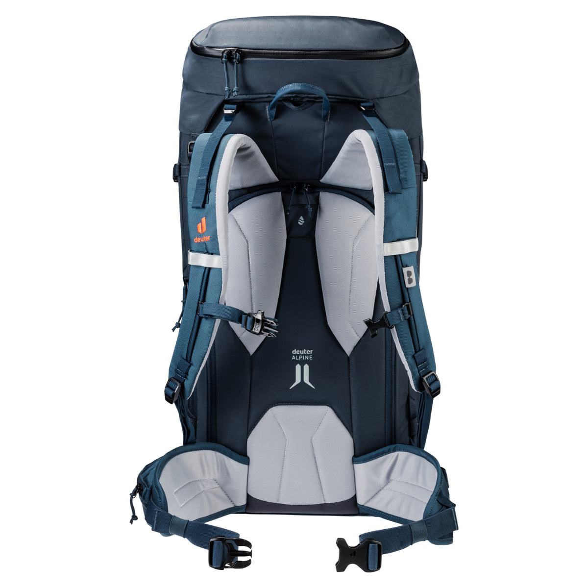 Deuter Freescape Pro 40+ rucksack in ink blue, from the back.
