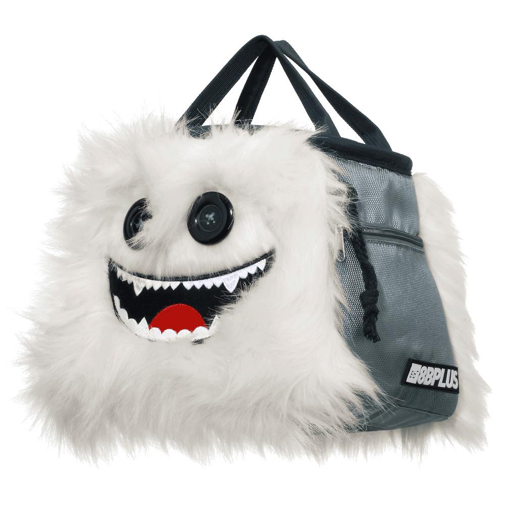 8BPlus Herman Boulder Chalk Bag, front/side view in white with grey side 