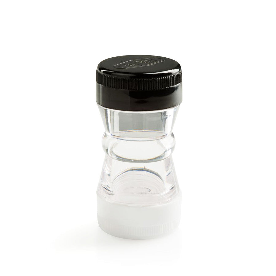 GSI Salt + Pepper Shaker, in clear container with black lid