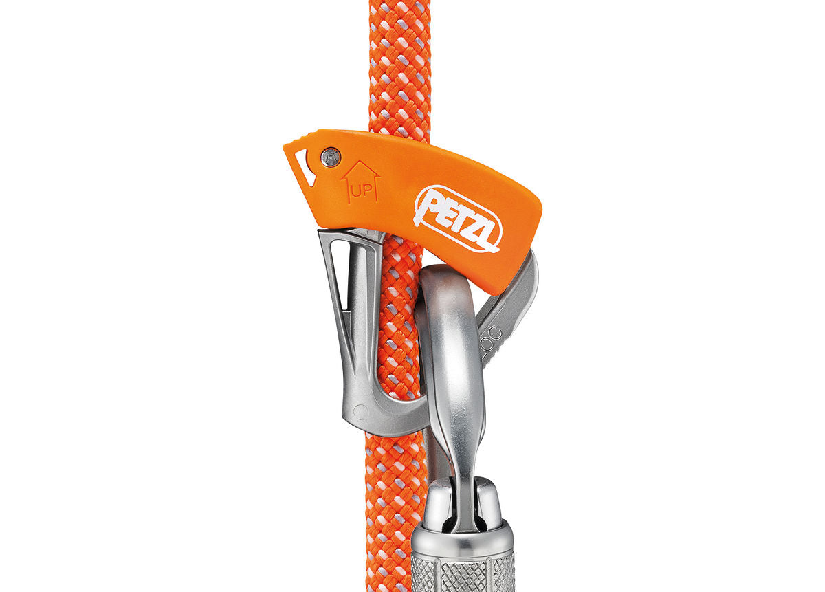 Petzl Tibloc ascender, shown in use with rope