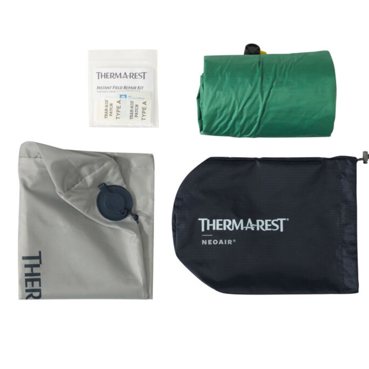 Thermarest NeoAir Venture showing items contained in pack