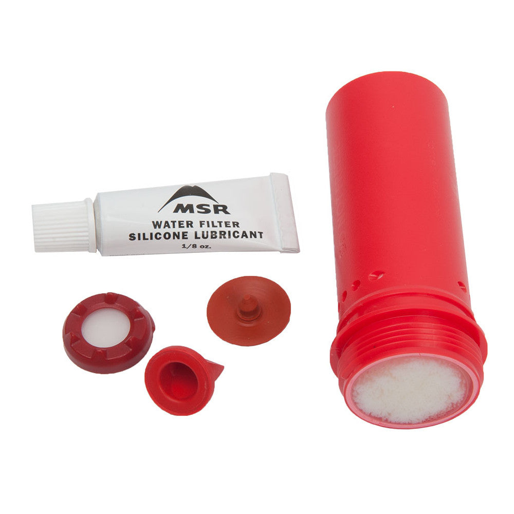 MSR TrailShot replacement Cartridge and service kit, showing all parts side by side