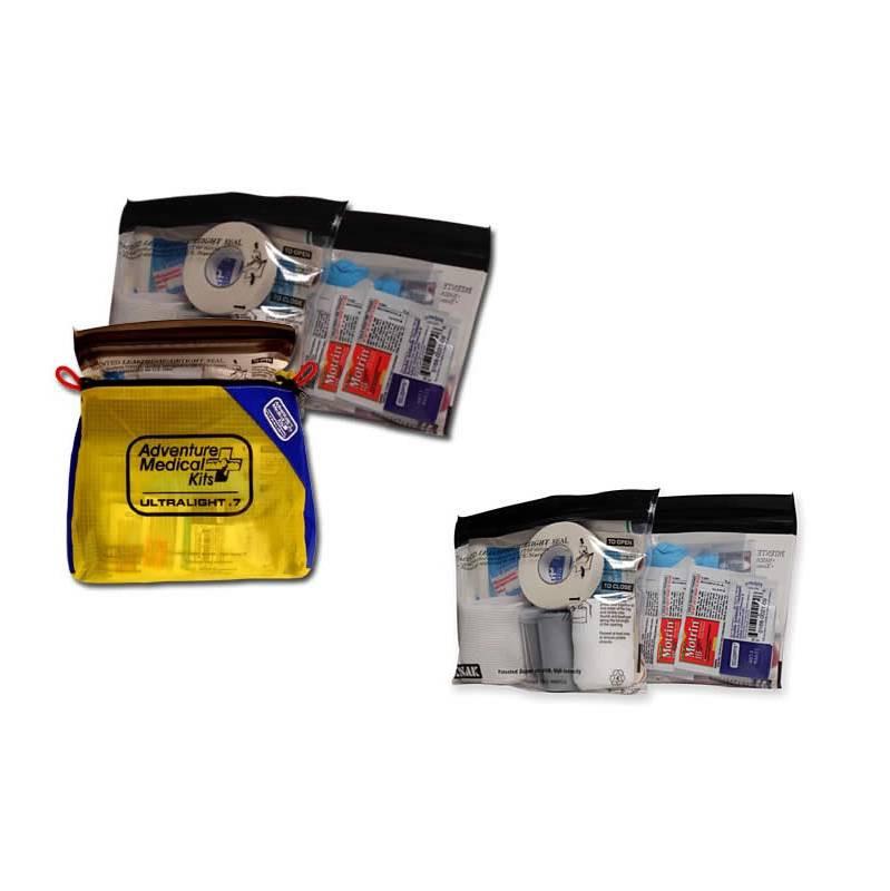 Adventure Medical Kits Ultralight and Watertight 7, showing contents and casing