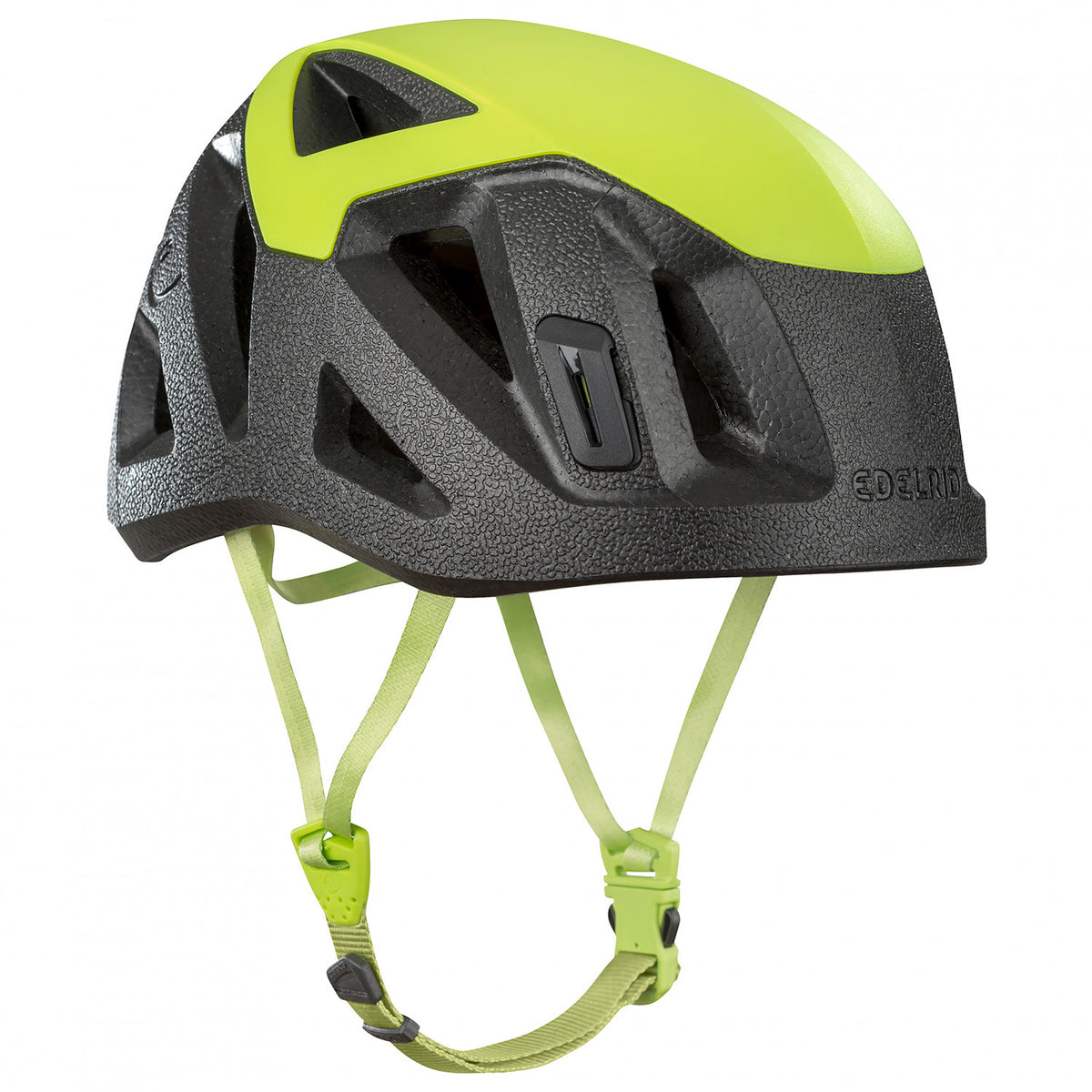 Side of Edelrid Salathe Helmet in Black &amp; Green colours