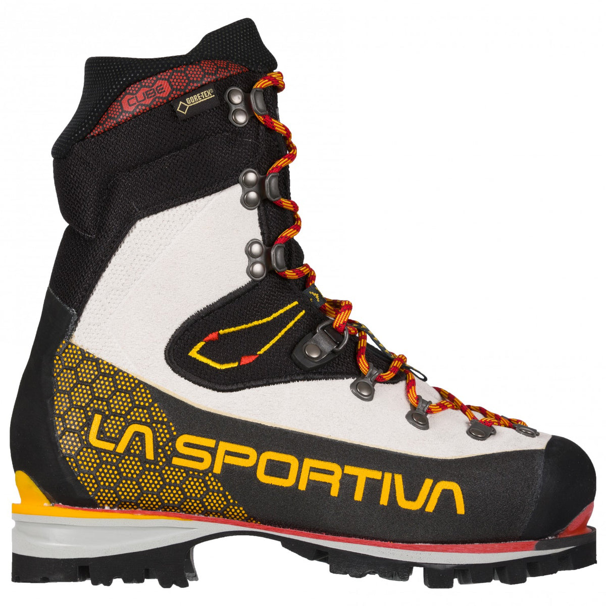Side view of the La Sportiva Nepal Cube GTX Womens showing 2019 honeycomb design