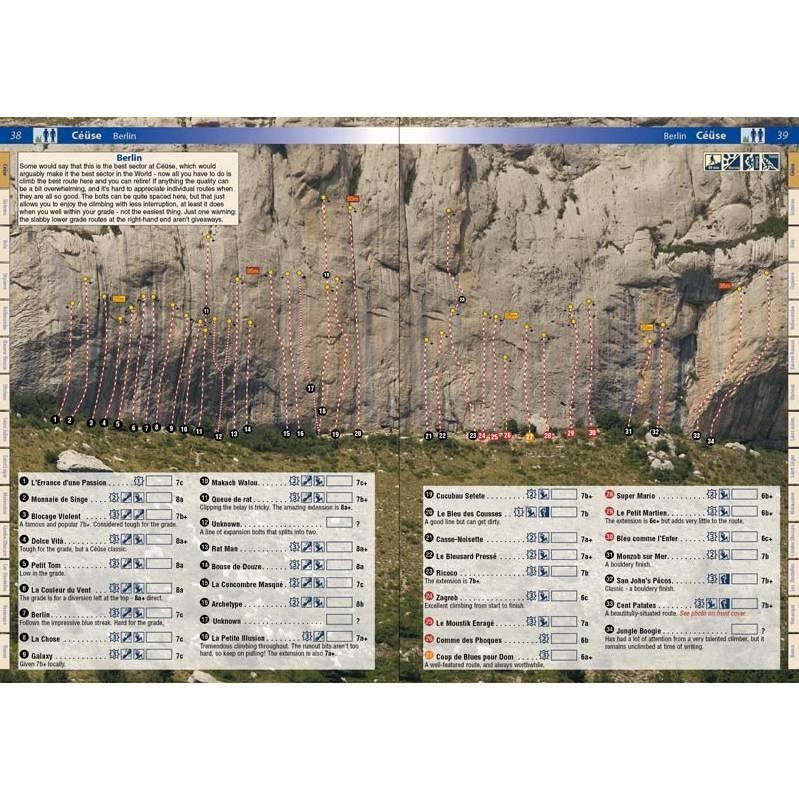 France: Haute Provence, example pages showing topos and route descriptions