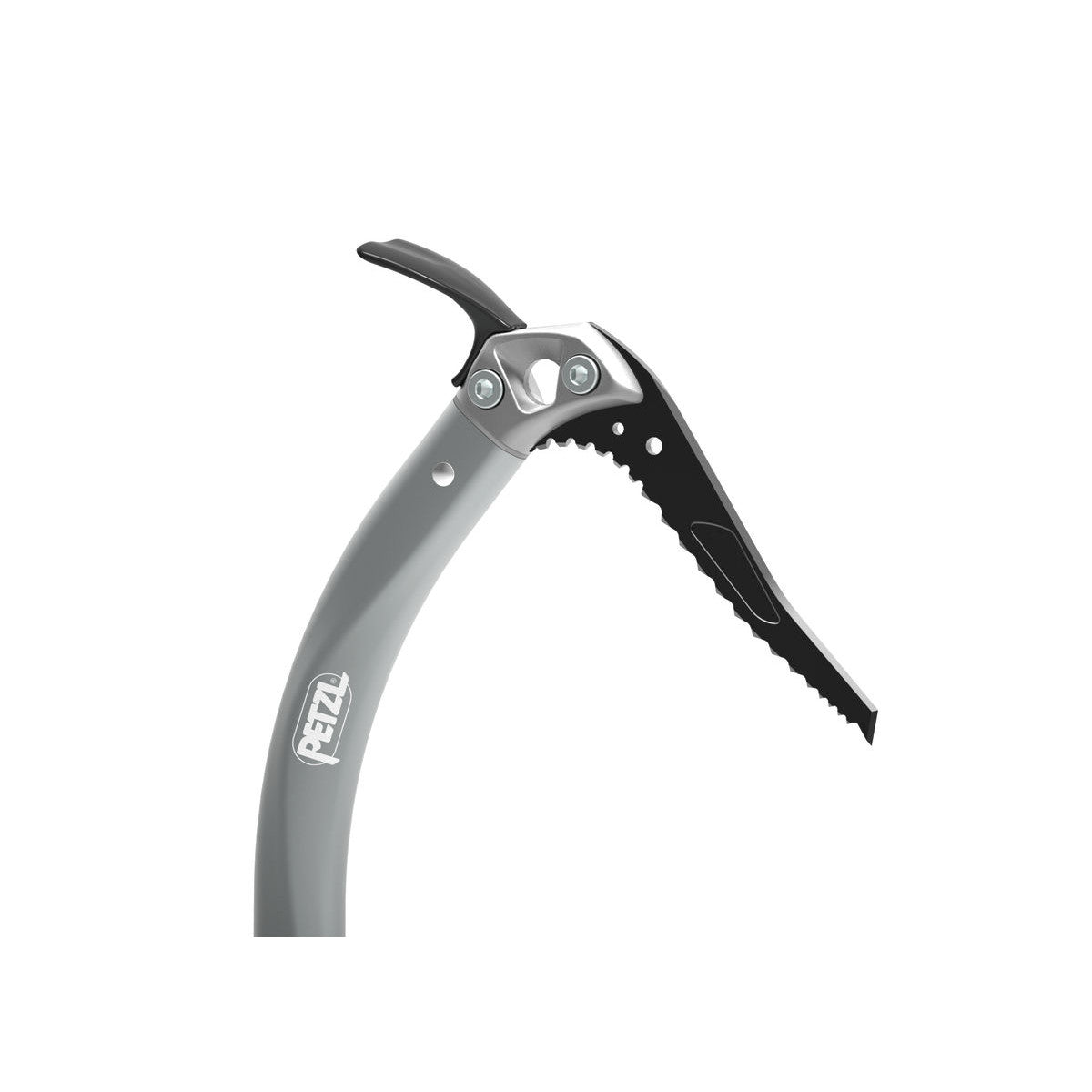 Petzl Quark Ice Axe, close up showing top of the axe