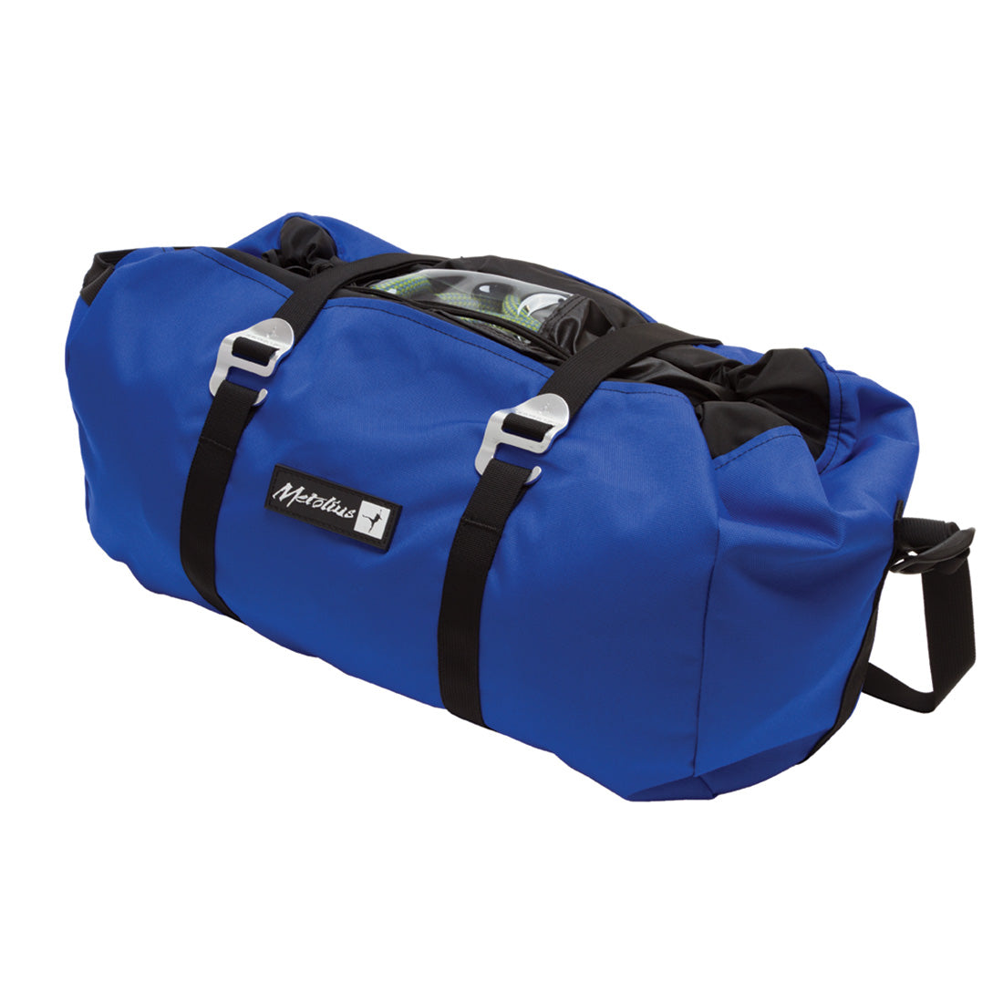 Metolius Ropemaster HC rope climbing bag, shown closed in blue
