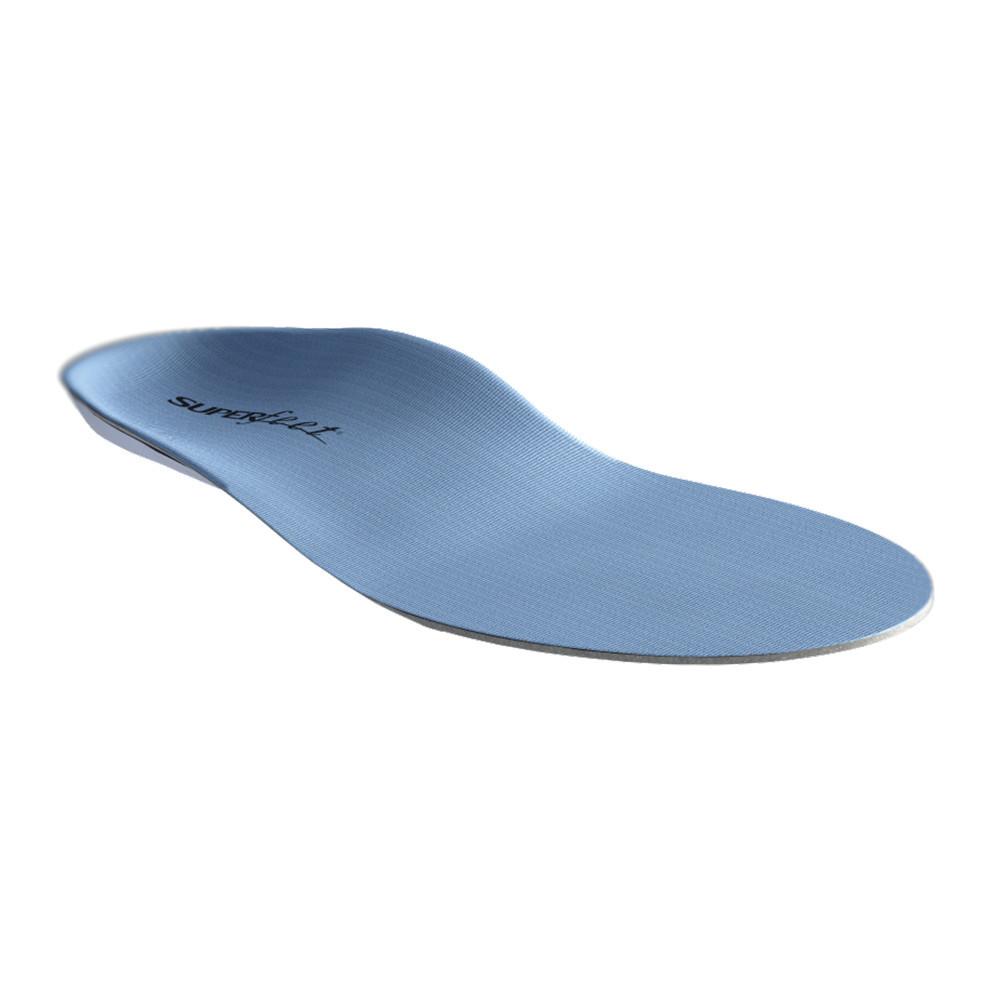 Superfeet BLUE insoles, showing from the front