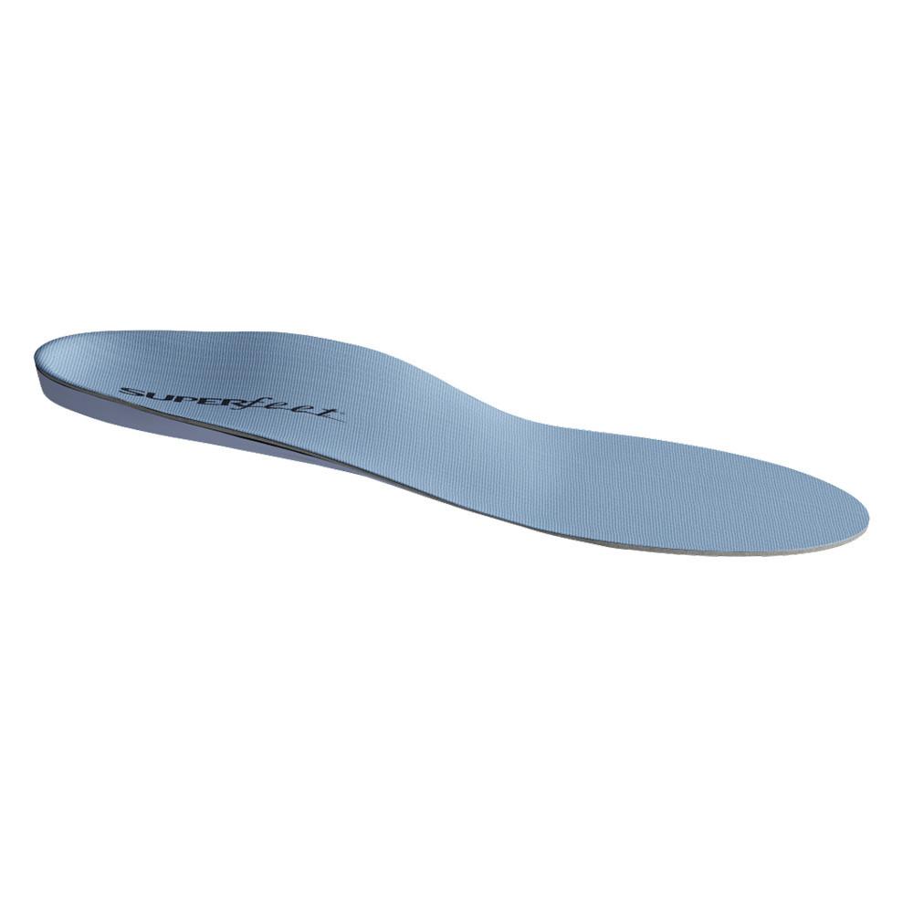 Superfeet BLUE shoe insoles, view from side