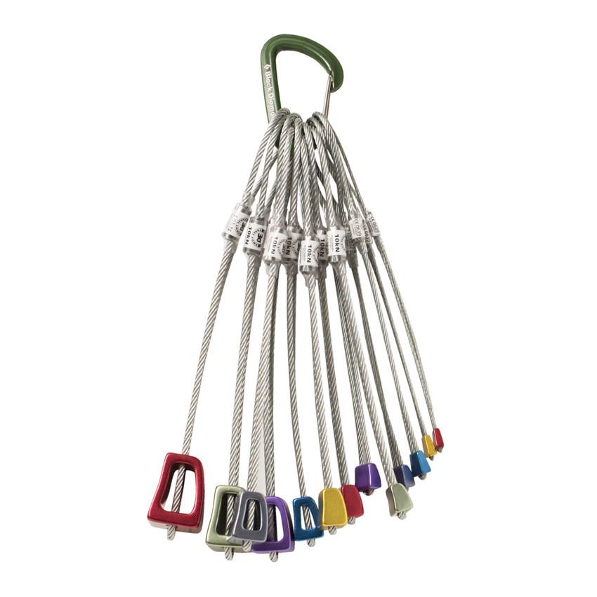 Black Diamond Stopper Pro 1-13 climbing nut Set (shown on a carabiner in a collection