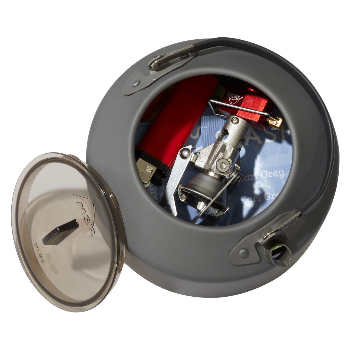 MSR Pika 1.0L Teapot, inside view showing stove storage option