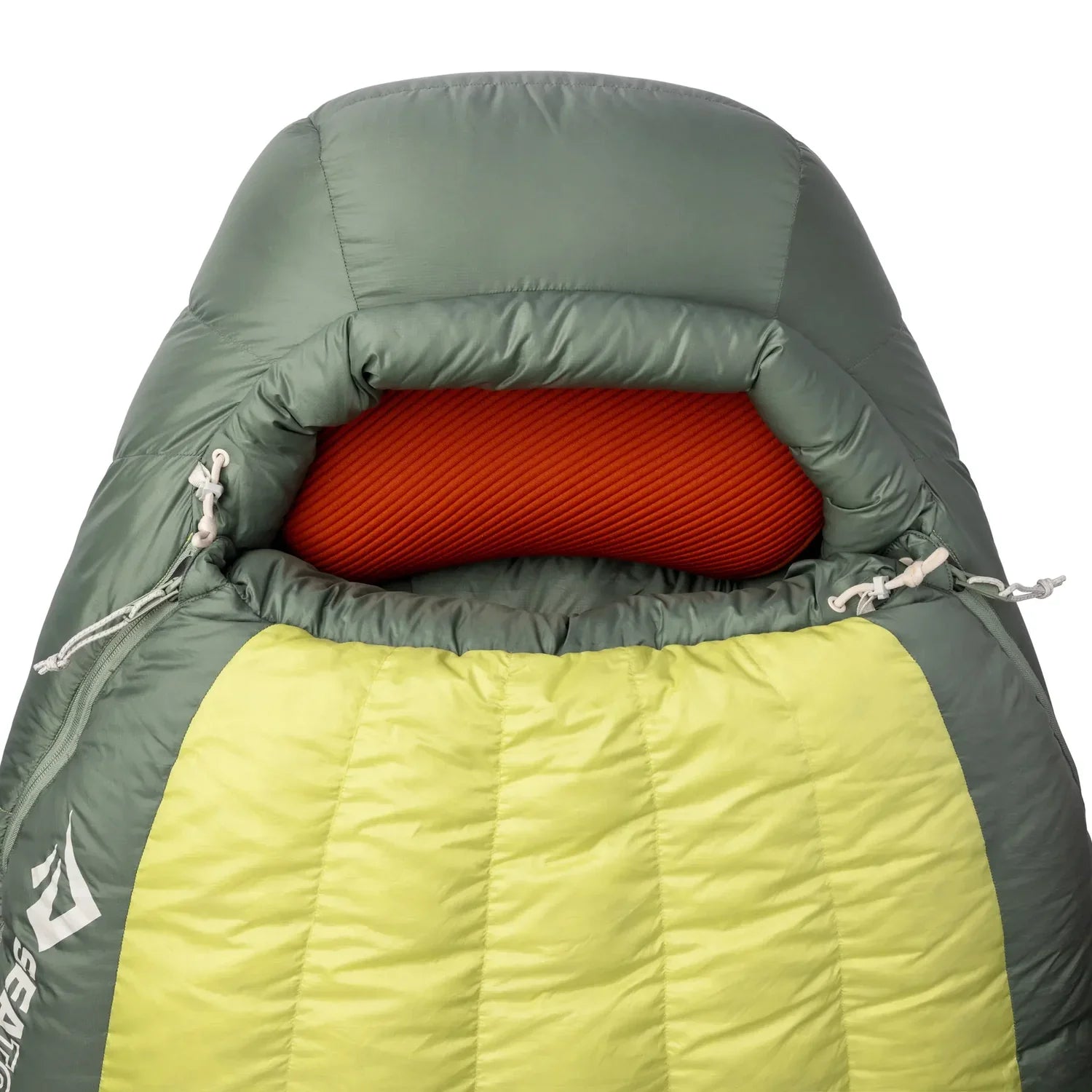 Orange travel pillow with Sea to Summit logo on a white background