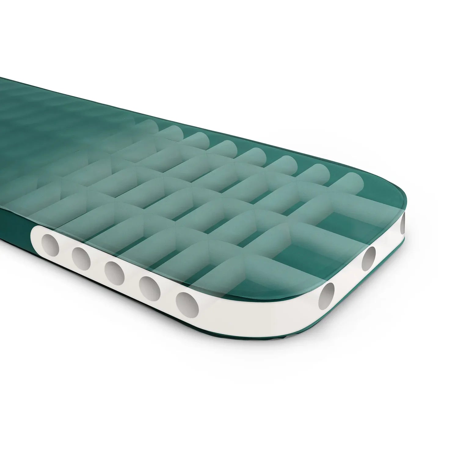 double sleeping mat in green on a white background