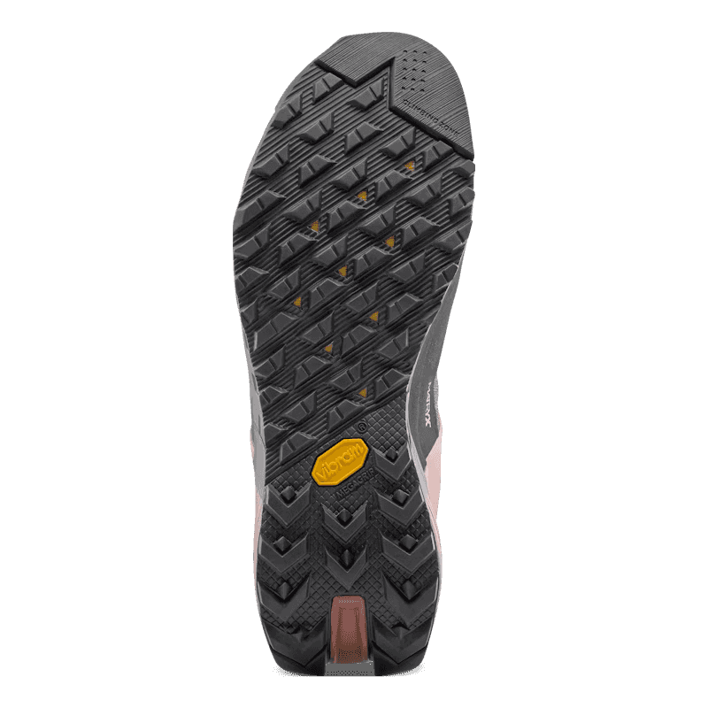 Close-up of a shoe sole with tread pattern on a transparent background