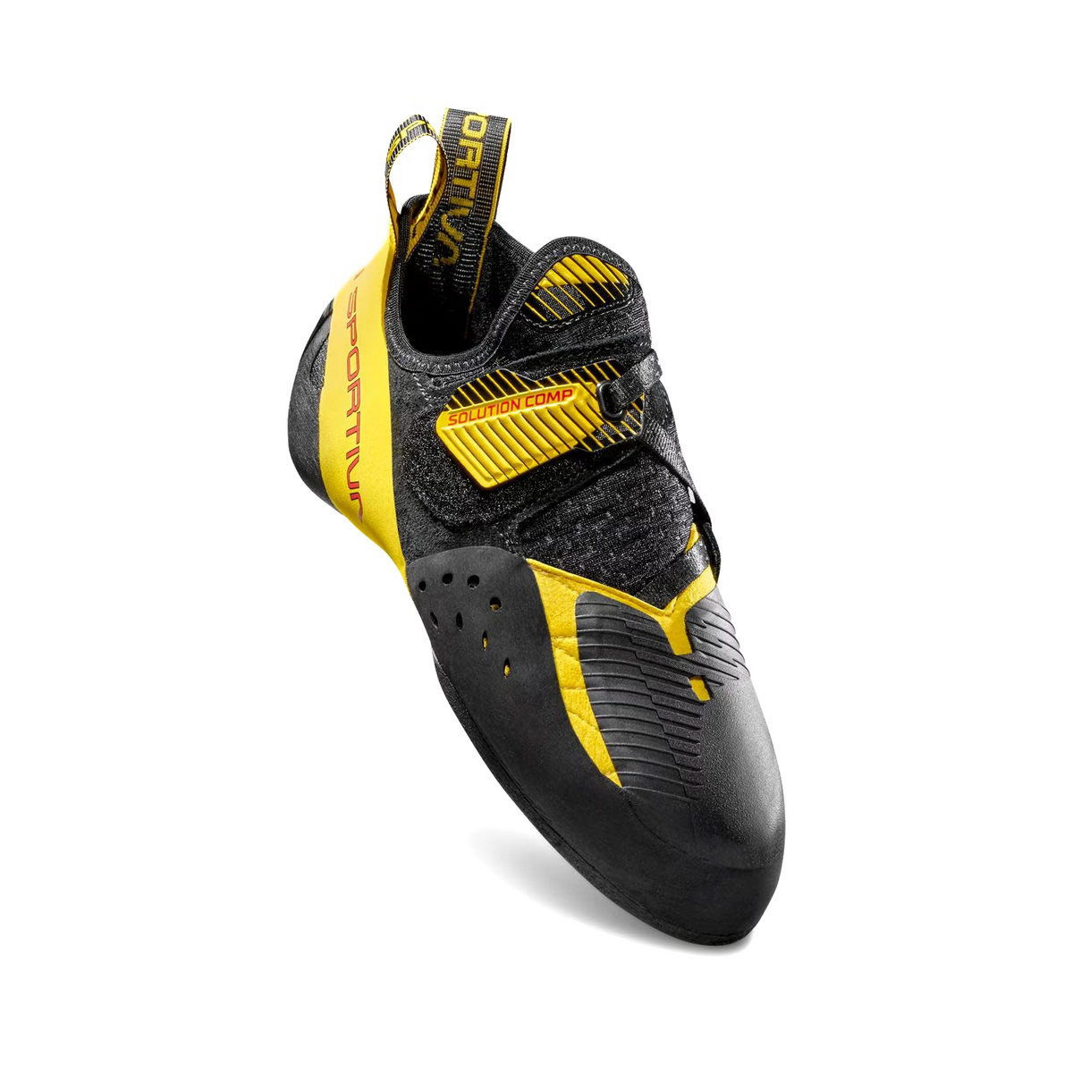 La Sportiva Solution Comp mens in black and yellow