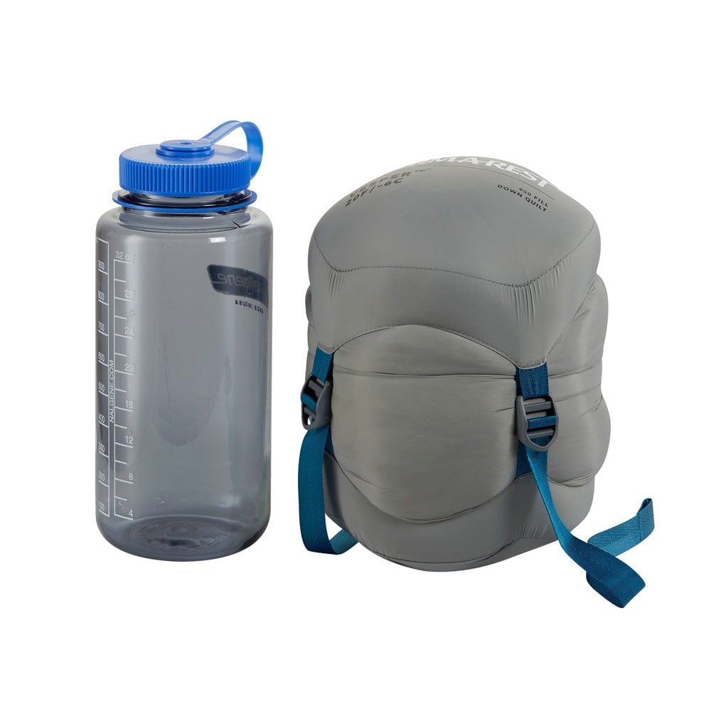 Thermarest Vesper 20F/-6C packed next to nalgene
