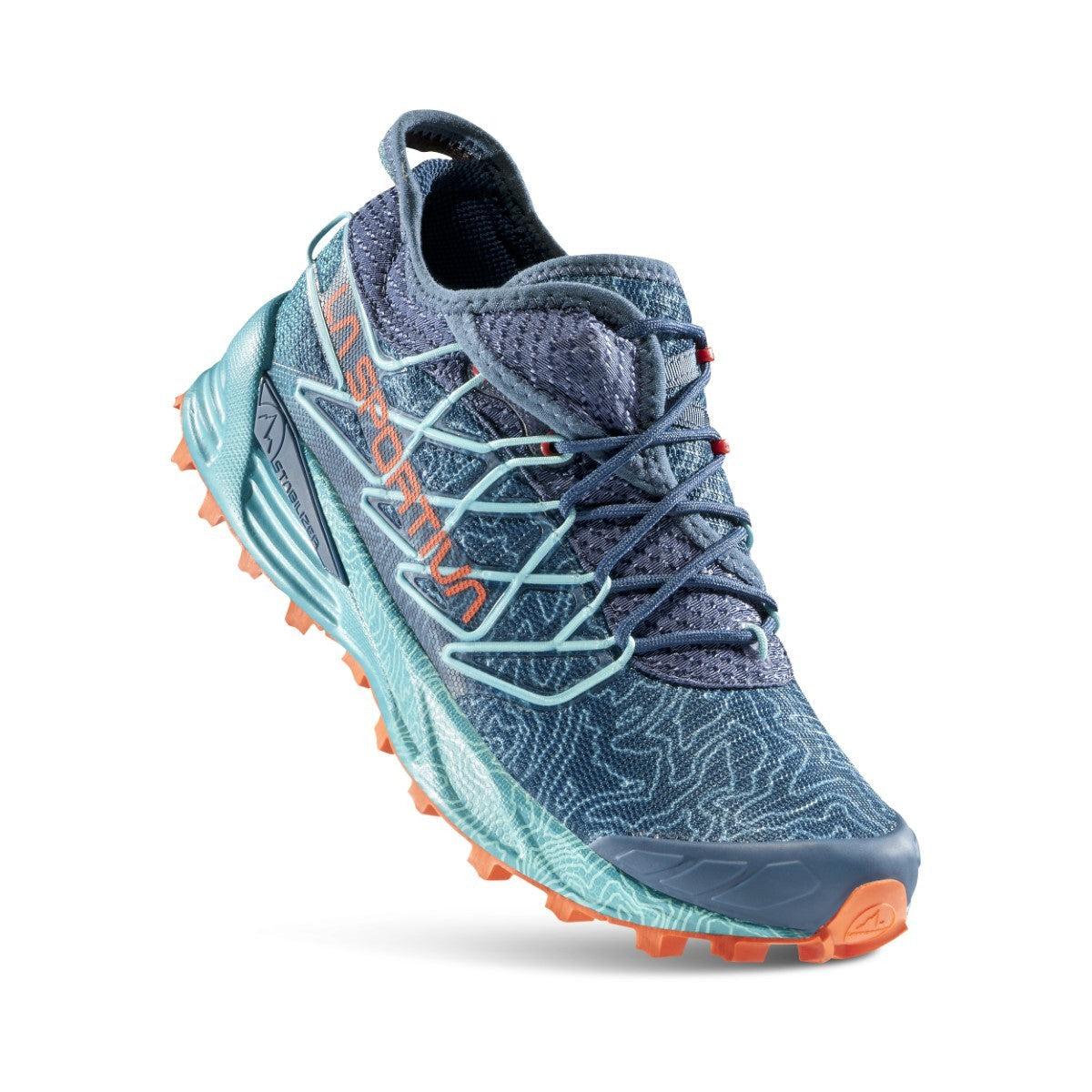 La Sportiva Mutant Womens Storm Blue Cherry action
