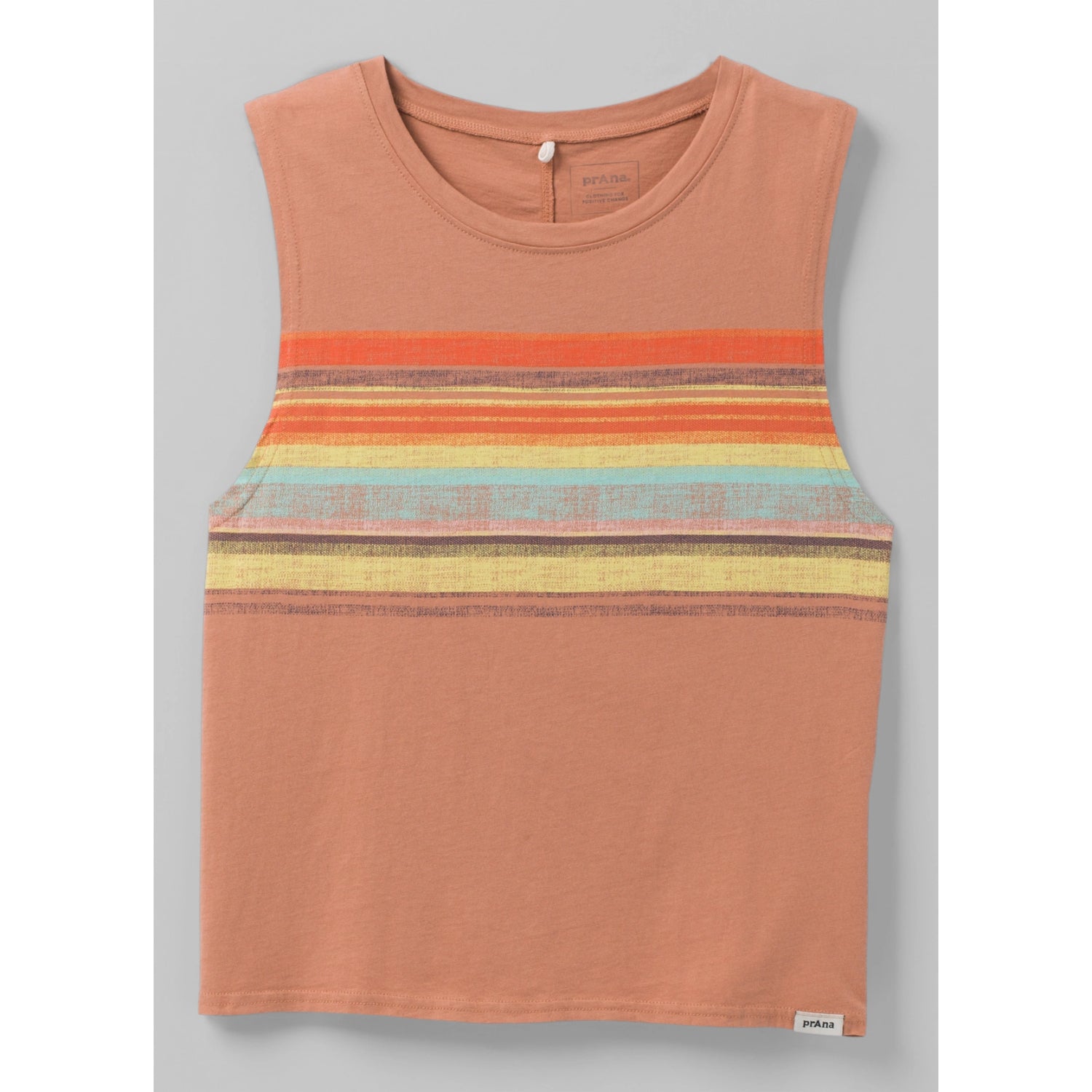 Prana Organic Graphic Sleeveless T-Shirt Womens in Pink Sand Baja