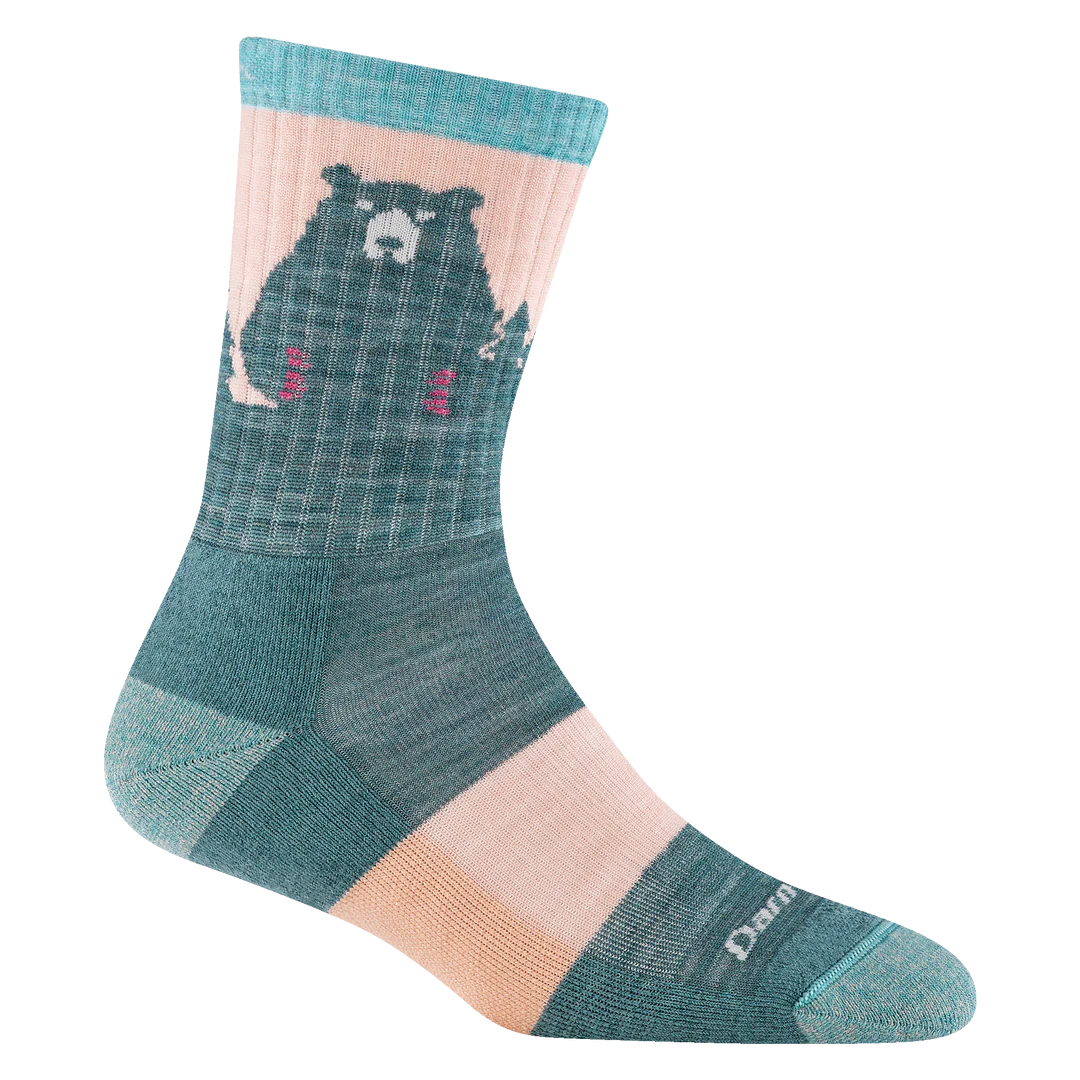 Darn Tough Womens Bear Town Micro Crew Lightweight Hiking Sock in quartz