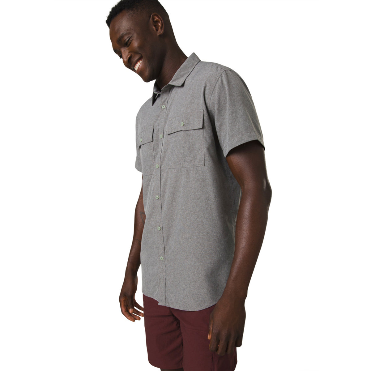 Prana Men's Lost Sol Ss Shirt - Heather Gray - Medium