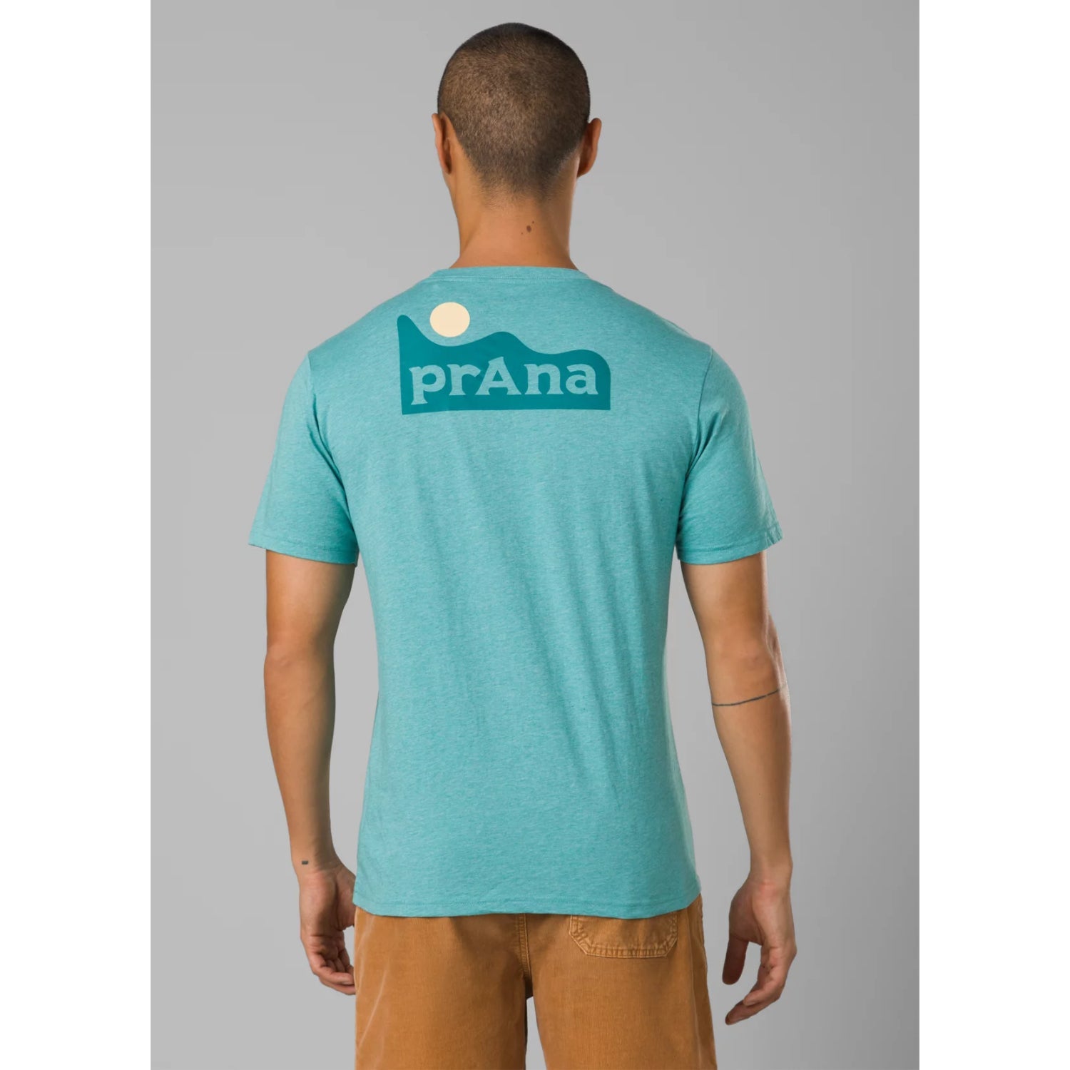 Prana Graphic Short Sleeve T-Shirt in aqua heather colour