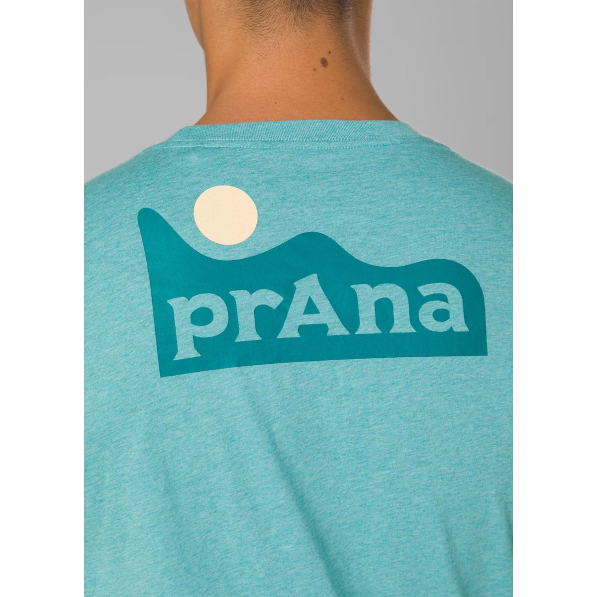 Prana Graphic Short Sleeve T-Shirt in aqua heather colour