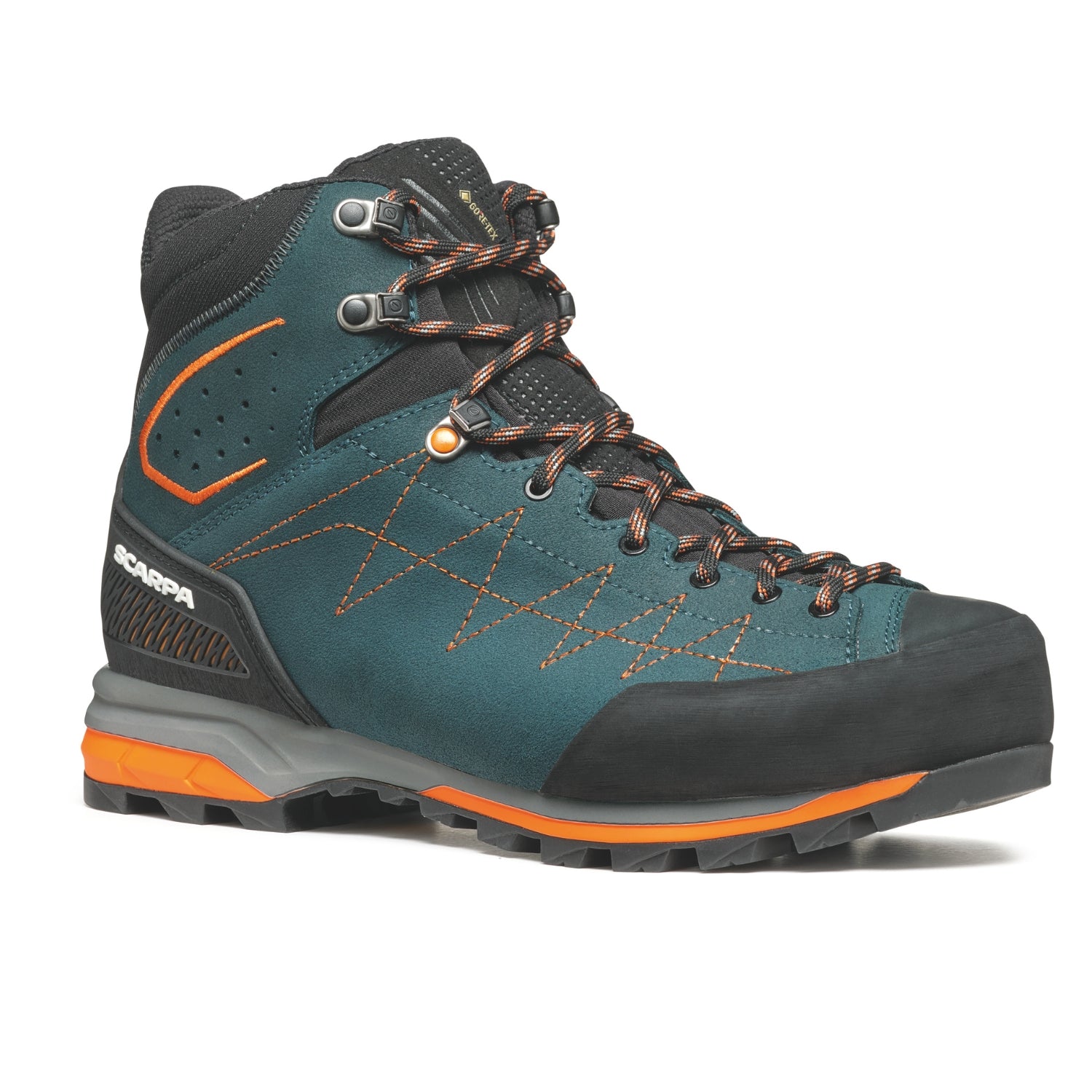 Scarpa Zodiac TRK GTX mens walking boot in petrol orange colour