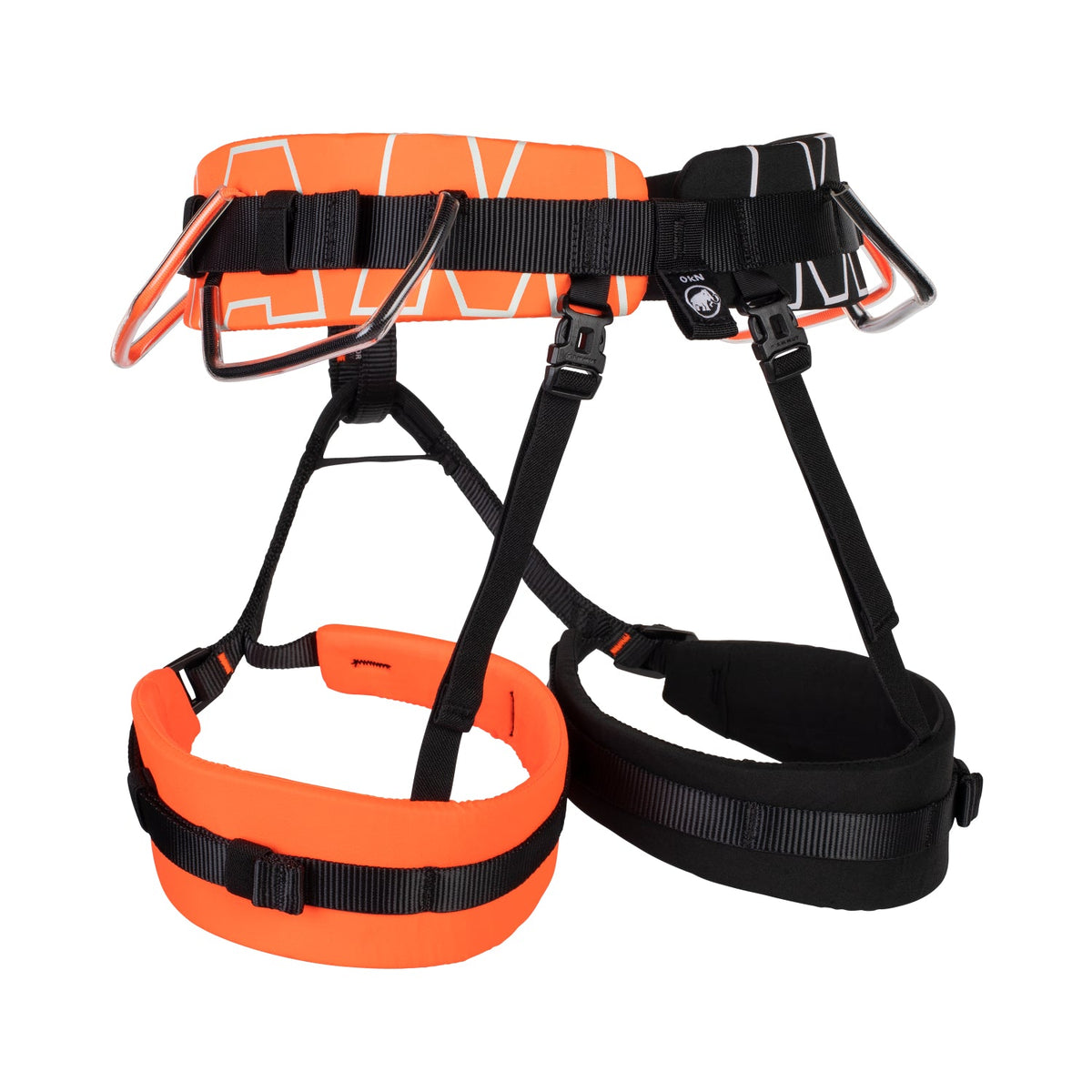 Mammut 4 Slide Harness, rear view, in orange/black
