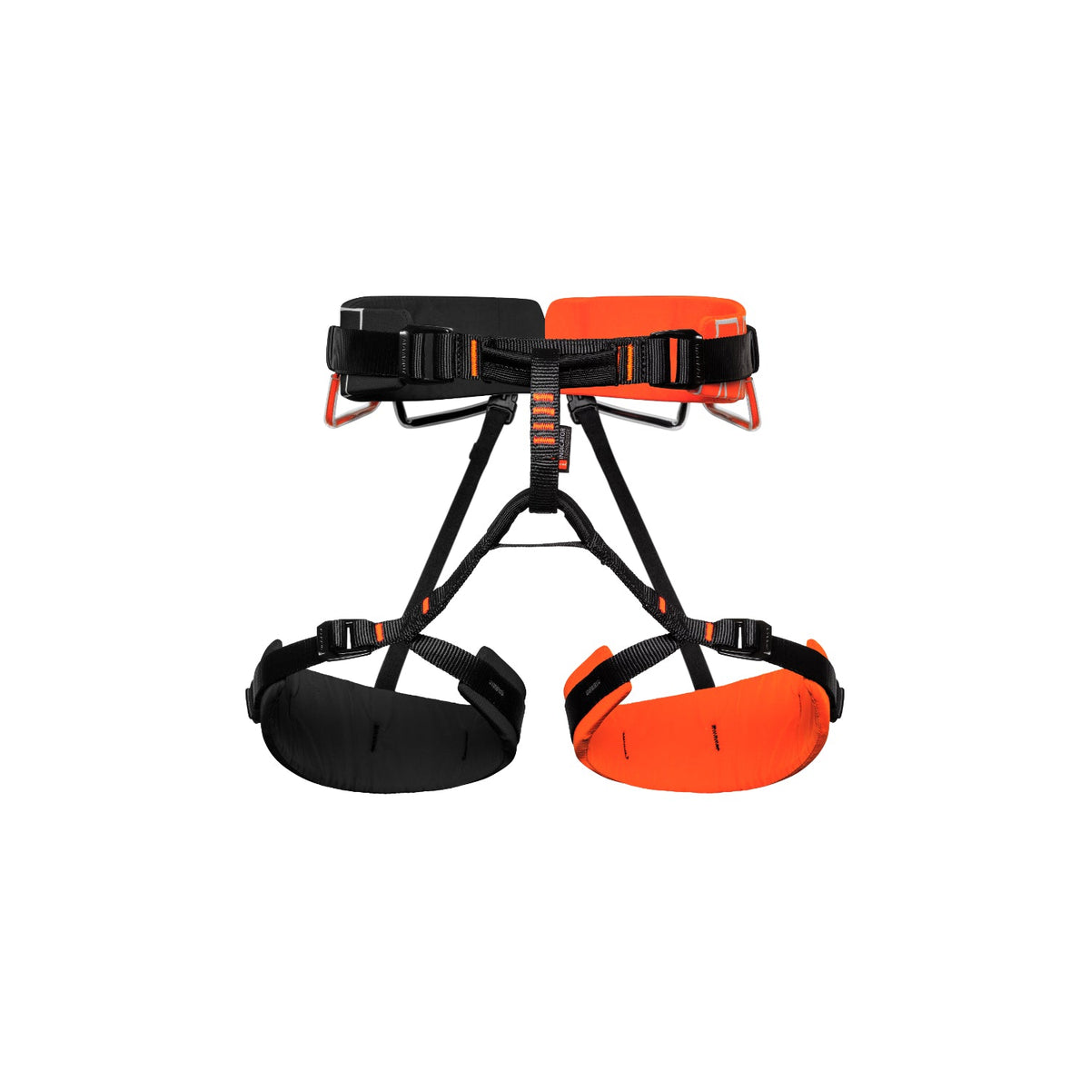 Mammut 4 Slide Harness, front view, in orange/black