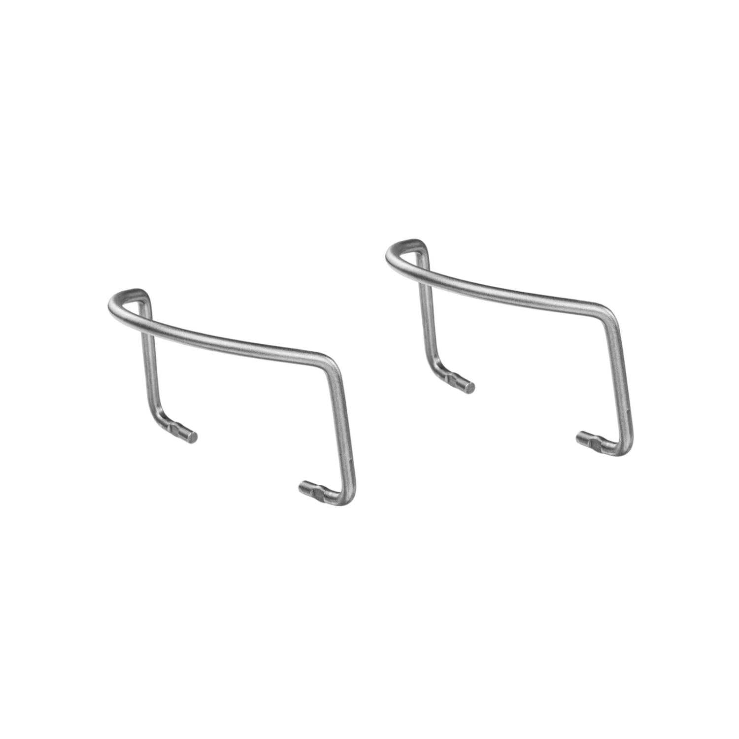 Two metal brackets on a white background