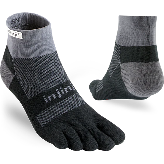Injinji Run MW Mini Crew - Black Grey