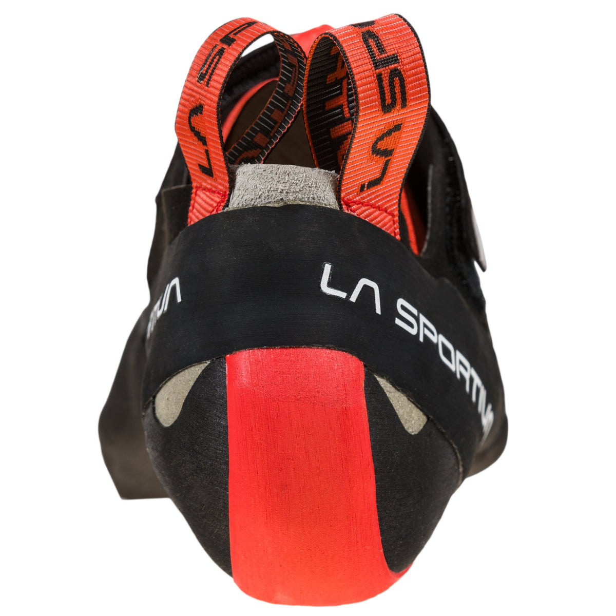 La Sportiva Theory Womens in black and red showing heel