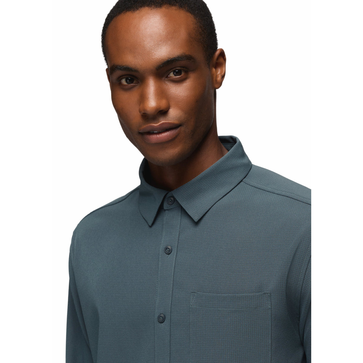 Prana Men's Hybridizer Ls Shirt - Grey Blue - Medium