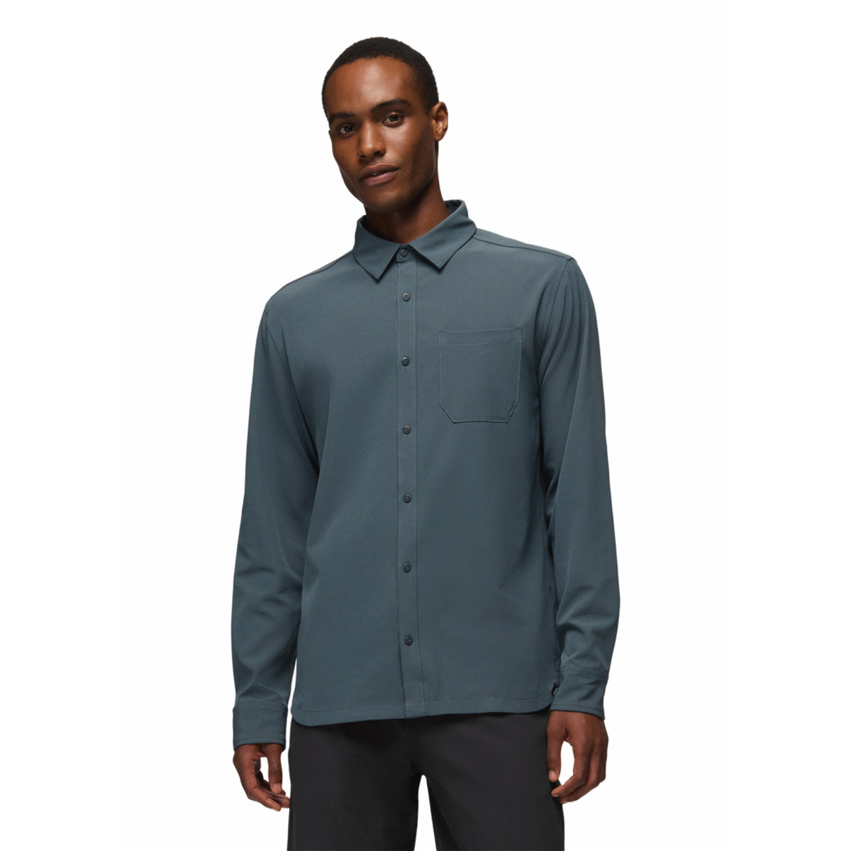 Prana Men's Hybridizer Ls Shirt - Grey Blue - Medium