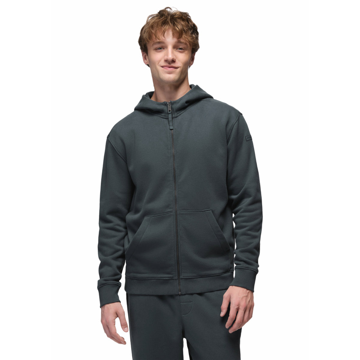 Prana Men's Dreamfleece Full Zip Hoodie - Grey Blue - Medium