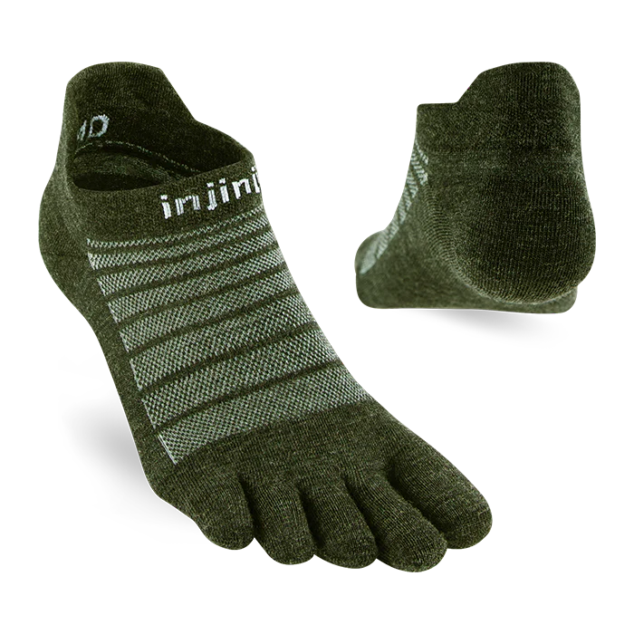 Injinji Run LW No Show Wool - Forest