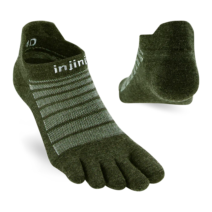 Injinji Run LW No Show Wool - Forest