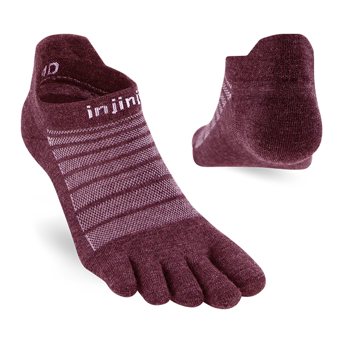 Injinji Run LW No Show Wool - Garnet