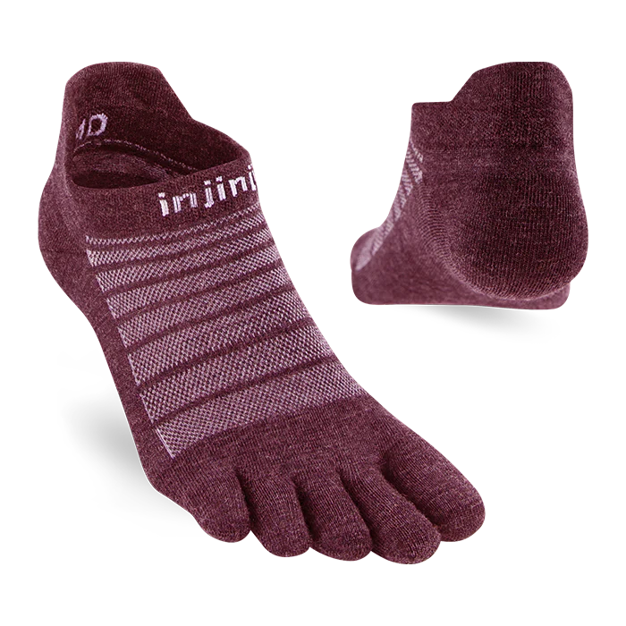 Injinji Run LW No Show Wool - Garnet