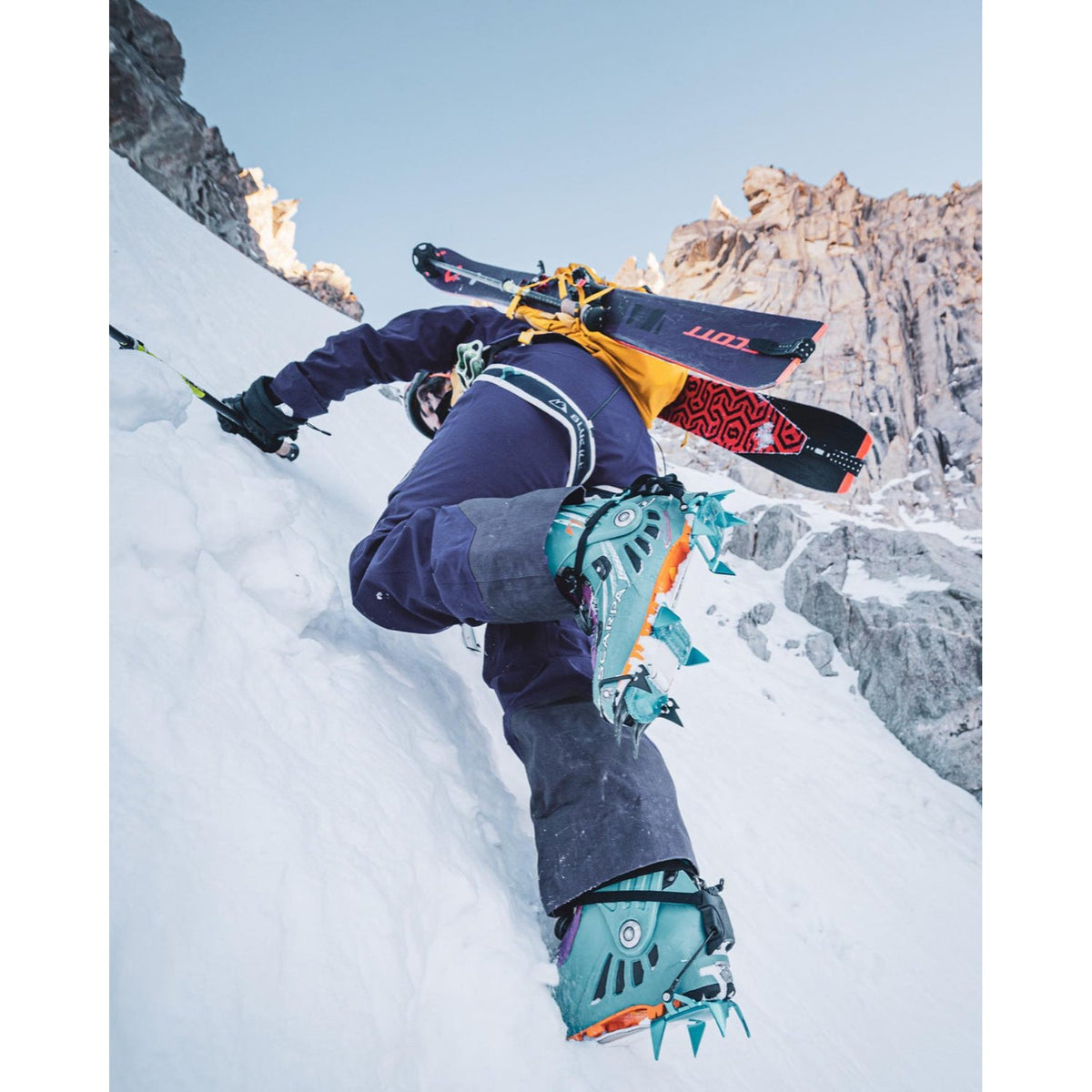 Blue Ice Harfang Tour Crampon in action