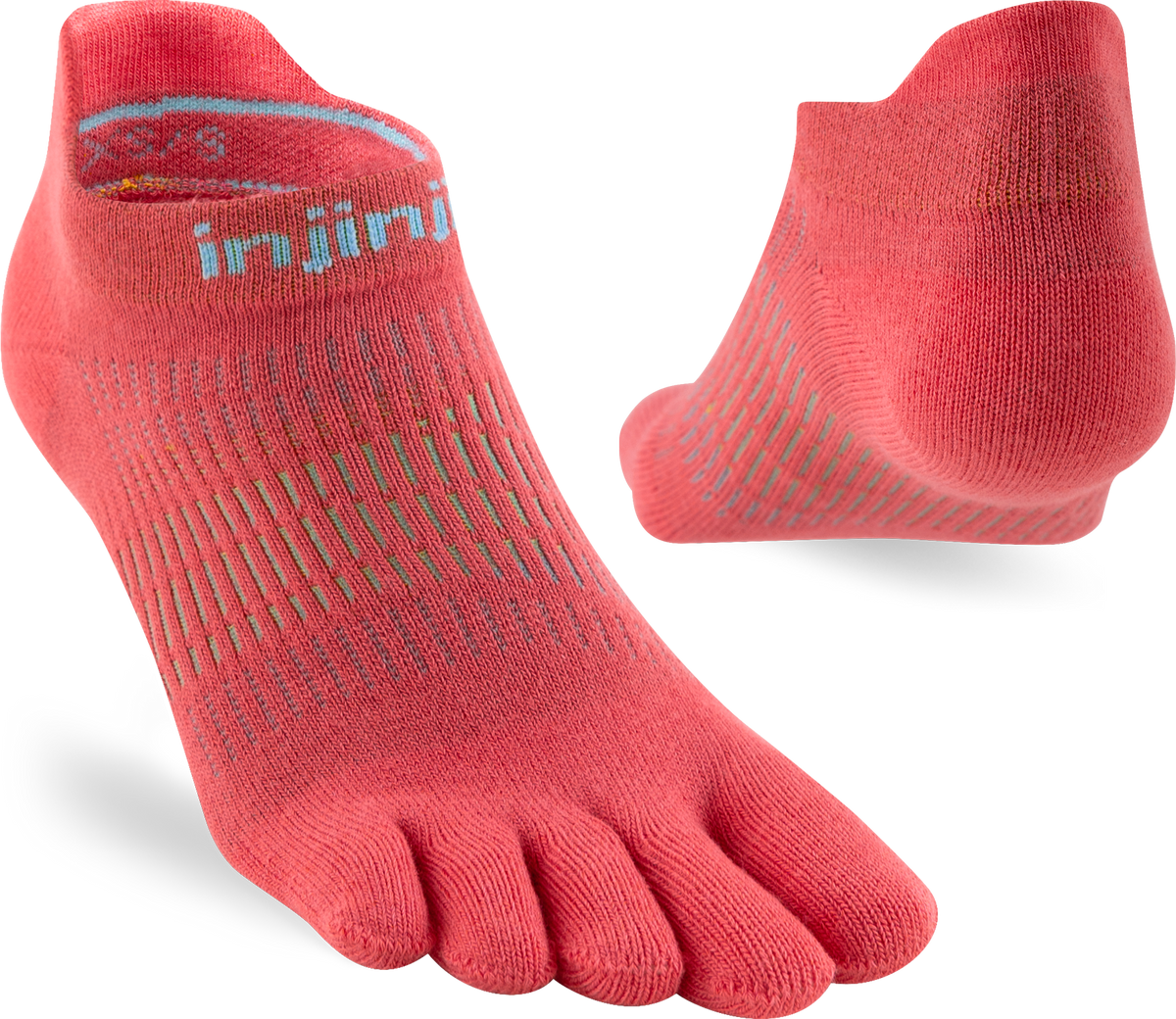 Injinji Womens Run LW No Show - Coral
