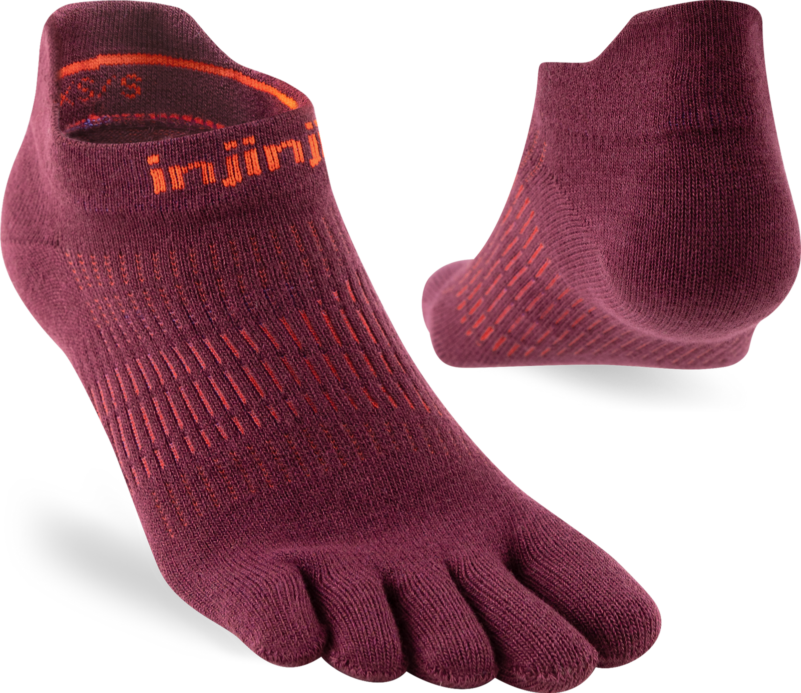 Injinji Womens Run LW No Show - Mahogany