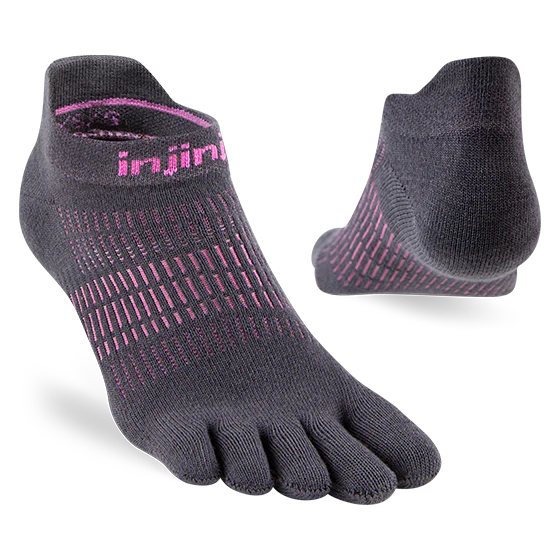 Injinji Womens Run LW No Show - Charcoal